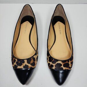 Gianni Bini Leopard Print Black/Brown  Flat Women Shoe 7.5